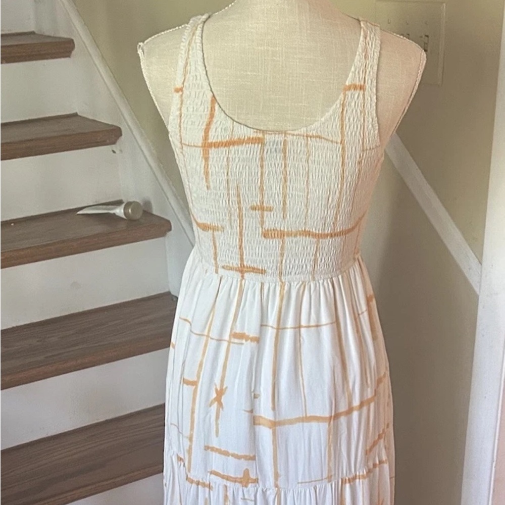 Petal and pup Aliza maxi dress. Women’s Large  Ruched Top White/Apricot Pockets - Picture 5 of 10